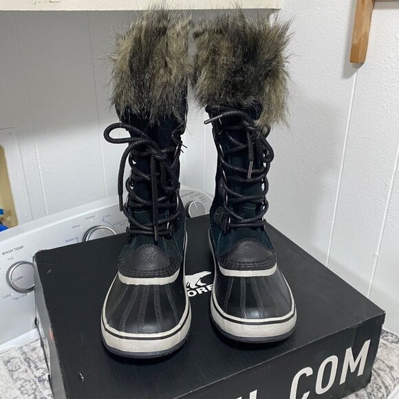NEW Sorel Joan of Arctic Waterproof Snow Boot in Black Size 8 - Picture 3 of 7